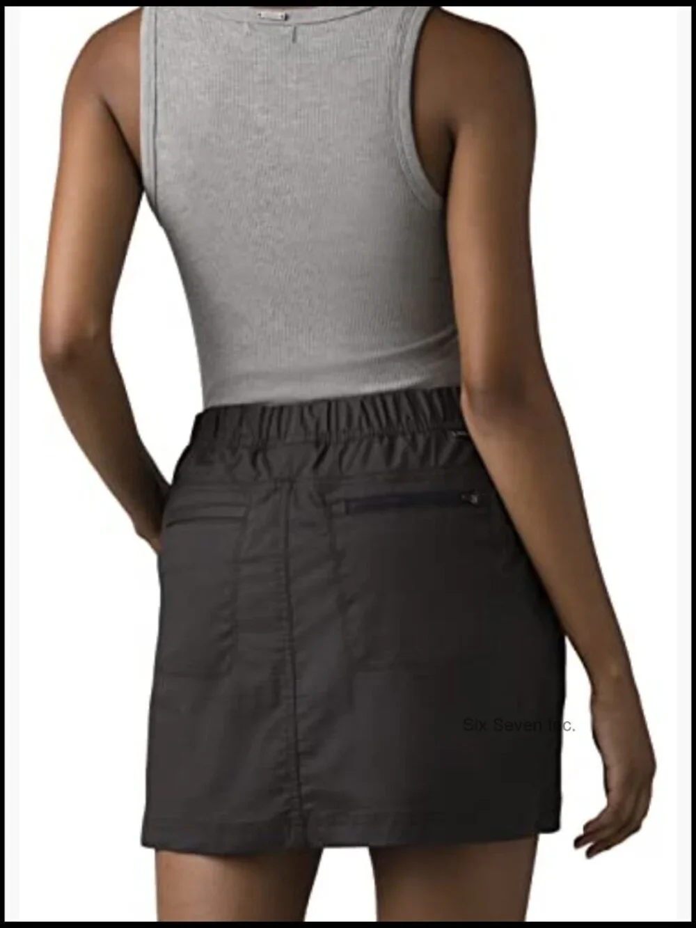 Organic Cotton Recycled Polyester Stretch Ripstop Skort with Pockets